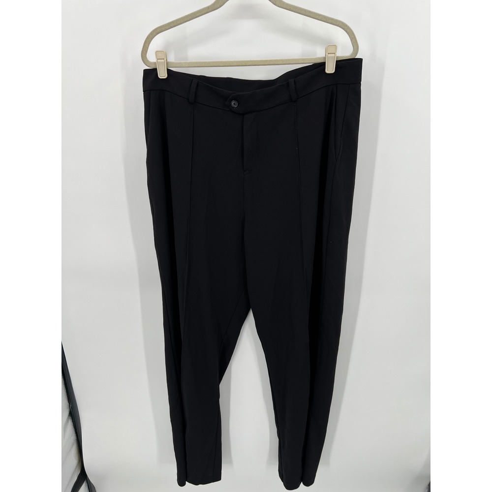 Standards & Practices Womens Black Wide Leg Dress Pants Size 18 High Rise Seamed